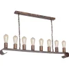 Hängelampen|Esszimmer Lampen*Luminex Pendelleuchte Vintage L:98cm Rost-Braun Esstisch