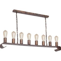 Hängelampen|Esszimmer Lampen*Luminex Pendelleuchte Vintage L:98cm Rost-Braun Esstisch