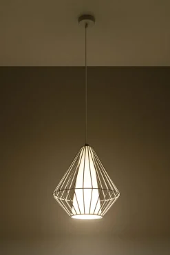 Sollux Pendelleuchte Weiß Ø 28 cm E27 Doppelschirm NASHIRA< Hängelampen|Esszimmer Lampen