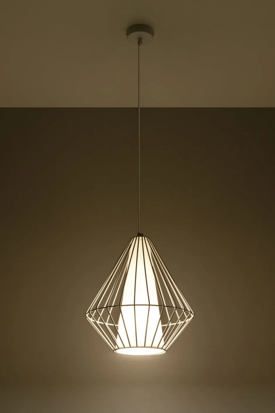 Sollux Pendelleuchte Weiß Ø 28 cm E27 Doppelschirm NASHIRA< Hängelampen|Esszimmer Lampen