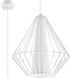 Sollux Pendelleuchte Weiß Ø 28 cm E27 Doppelschirm NASHIRA< Hängelampen|Esszimmer Lampen