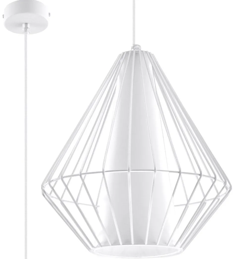 Sollux Pendelleuchte Weiß Ø 28 cm E27 Doppelschirm NASHIRA< Hängelampen|Esszimmer Lampen