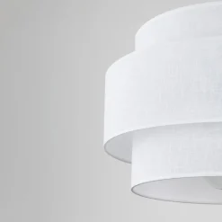 Wohnzimmerlampen|Stofflampen*TK Lighting Pendelleuchte Weiß Ø 50 cm H: max. 160 cm Stoff Metall E27
