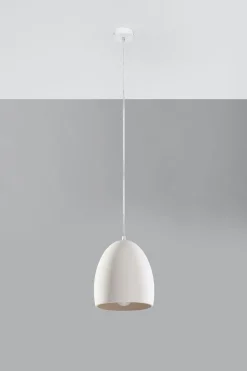 Hängelampen|Keramiklampen*Sollux Pendelleuchte Weiß Ø 30 cm Keramik bemalbar E27 TEVEL