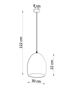 Hängelampen|Keramiklampen*Sollux Pendelleuchte Weiß Ø 30 cm Keramik bemalbar E27 TEVEL