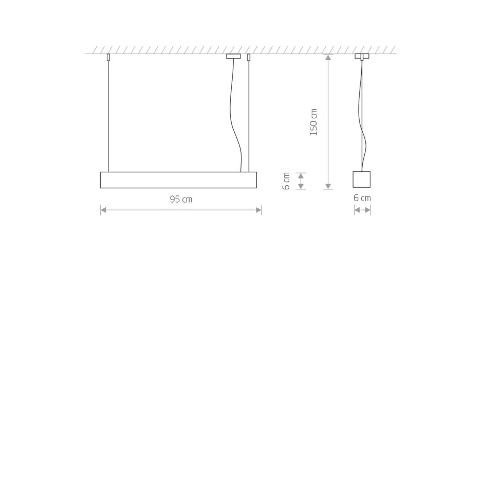 Hängelampen|Bürolampen*Nowodvorski Pendelleuchte Weiß 3000 K 2300 lm T8 LED länglich 95 cm