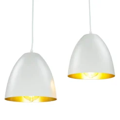 Hängelampen|Esszimmer Lampen*Easylight Pendelleuchte Weiß Gold verstellbar E27 2-flammig