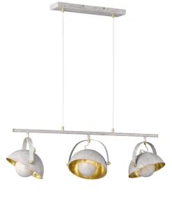 Hängelampen|Esszimmer Lampen*WOFI Pendelleuchte Weiß Gold verstellbar Esstisch