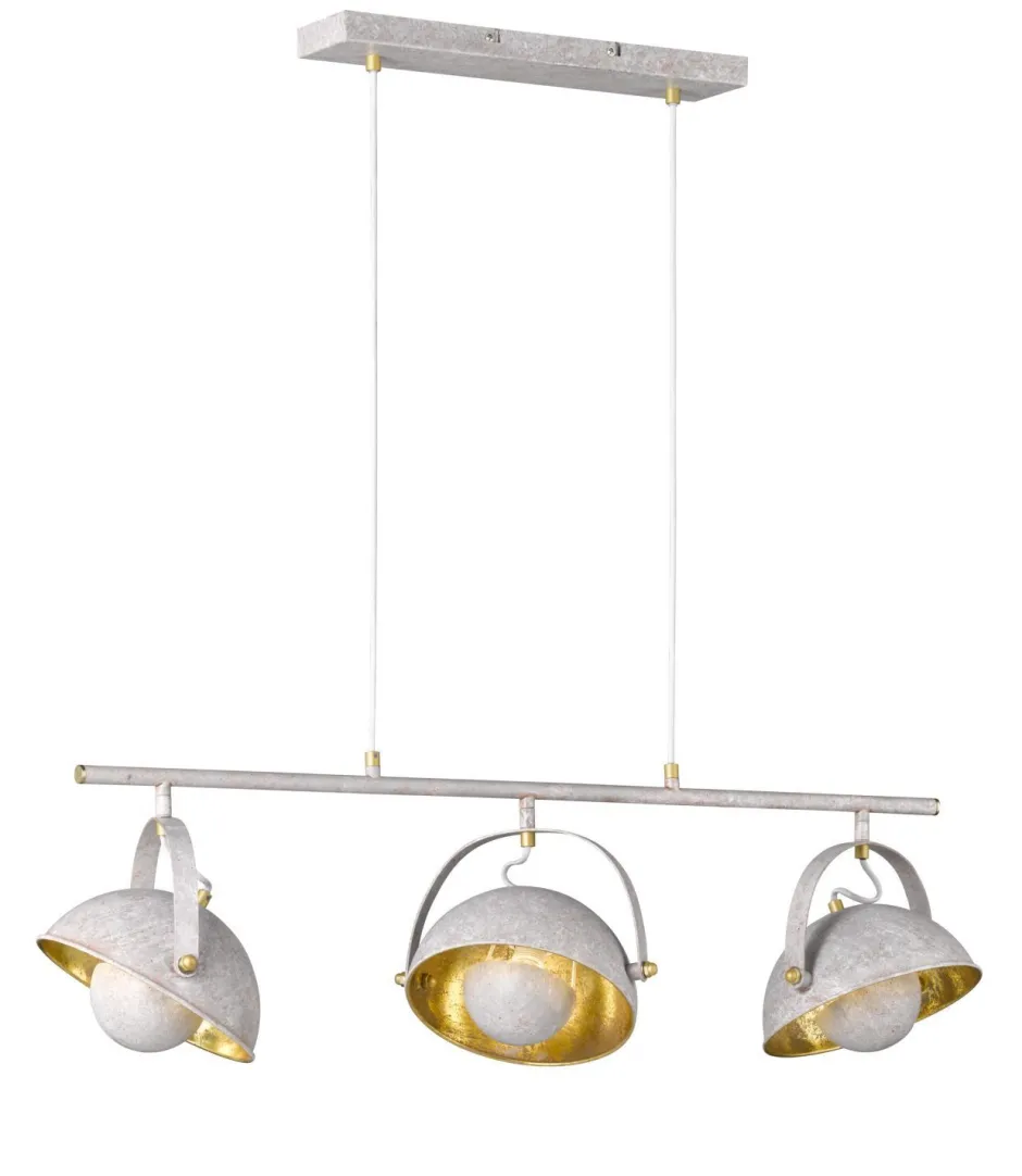 Hängelampen|Esszimmer Lampen*WOFI Pendelleuchte Weiß Gold verstellbar Esstisch