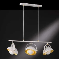 Hängelampen|Esszimmer Lampen*WOFI Pendelleuchte Weiß Gold verstellbar Esstisch