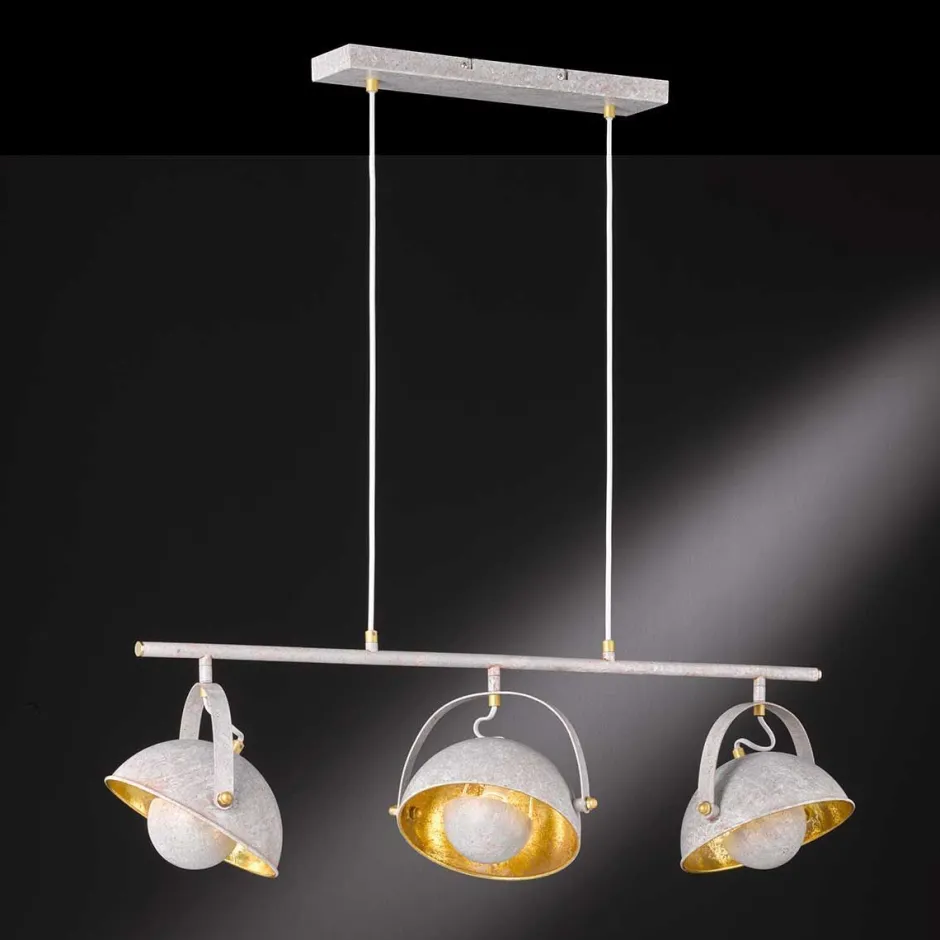 Hängelampen|Esszimmer Lampen*WOFI Pendelleuchte Weiß Gold verstellbar Esstisch