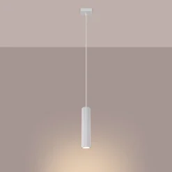 Sollux Pendelleuchte Weiß GU10 schmal Ø 8 cm aus Aluminium Modern< Hängelampen|Esszimmer Lampen