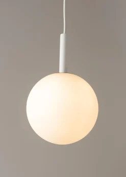 Sigma Pendelleuchte Weiß Kugel Metall Glas blendarm Ø14 cm G9< Glaslampen|Moderne Lampen