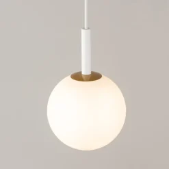 Sigma Pendelleuchte Weiß Kugel Metall Glas blendarm Ø14 cm G9< Glaslampen|Moderne Lampen