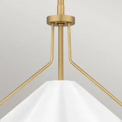 Hängelampen|Wohnzimmerlampen*Elstead Pendelleuchte Weiß Messing antik H: max. 130,9 cm Metall E27