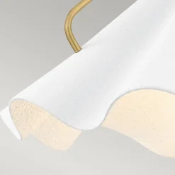 Hängelampen|Wohnzimmerlampen*Elstead Pendelleuchte Weiß Messing antik H: max. 130,9 cm Metall E27