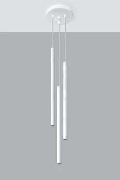 Hängelampen|Esszimmer Lampen*Sollux Pendelleuchte Weiß Metall 3-flammig G9 PETERA Küche