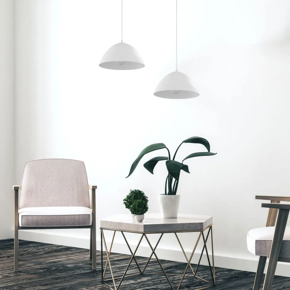 Hängelampen|Moderne Lampen*TK Lighting Pendelleuchte Weiß Metall Ø 33,5 cm Modern schlicht