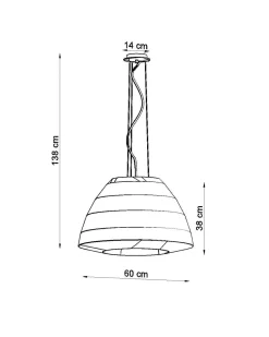 Hängelampen|Wohnzimmerlampen*Sollux Pendelleuchte Weiß Stoff Glas Ø 60 cm groß 3x E27 DIYA