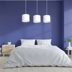 Luminex Pendelleuchte Weiß Stoff Metall E27 75 cm lang blendarm< Hängelampen|Bürolampen