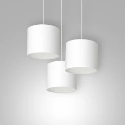 Luminex Pendelleuchte Weiß Stoff Metall E27 B:45 cm blendarm< Hängelampen|Bürolampen