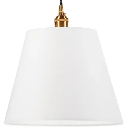 Vintage Lampen|Stofflampen*Lamkur Pendelleuchte Weiß Stoff Schirm Ø 30 cm Vintage