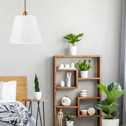 Vintage Lampen|Stofflampen*Lamkur Pendelleuchte Weiß Stoff Schirm Ø 30 cm Vintage