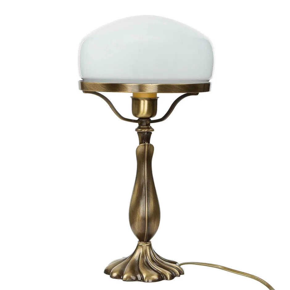 Giovanni Battista Pilzleuchte Messing massiv Jugendstil< Wohnzimmerlampen|Glaslampen