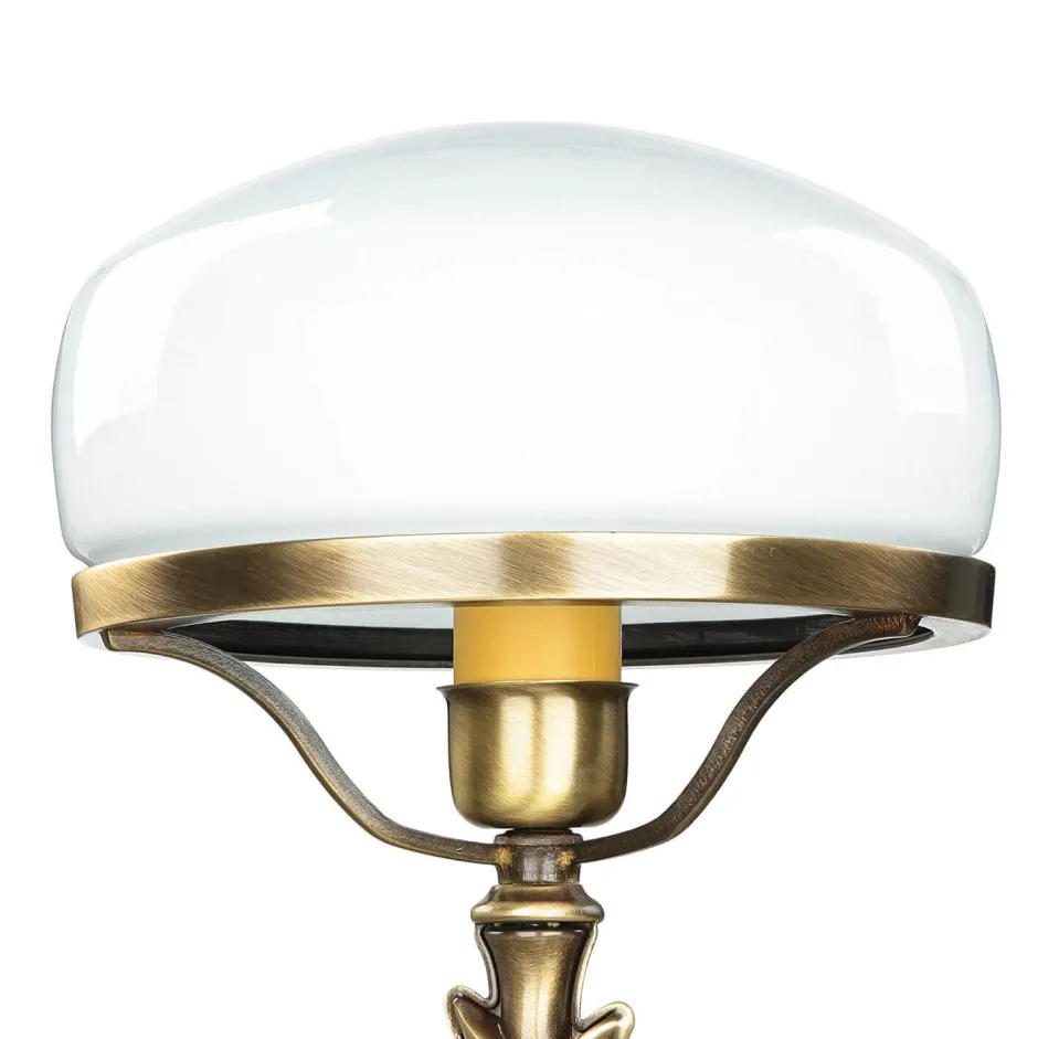 Giovanni Battista Pilzleuchte Messing massiv Jugendstil< Wohnzimmerlampen|Glaslampen