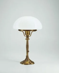 Wohnzimmerlampen|Metall Lampen*Berliner Messingleuchten Pilzleuchte Premium Glas Messing E27 39 cm Jugendstil