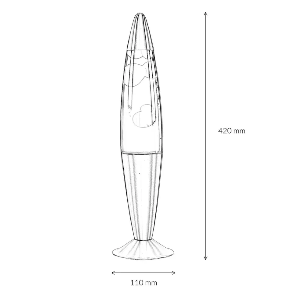 Easylight Pinke Lavalampe JENNY Flüssigkeit transparent 42cm< Retro Lampen|Lavalampen