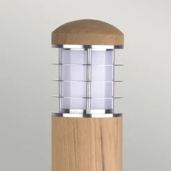 Elstead Pollerleuchte außen Edelstahl Holz 67cm Nordic IP55< Außenleuchten Antik|Wegeleuchten