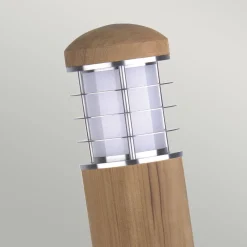 Außenleuchten Antik|Wegeleuchten*Elstead Pollerleuchte Edelstahl Holz 24cm Skandinavisch IP55 E27