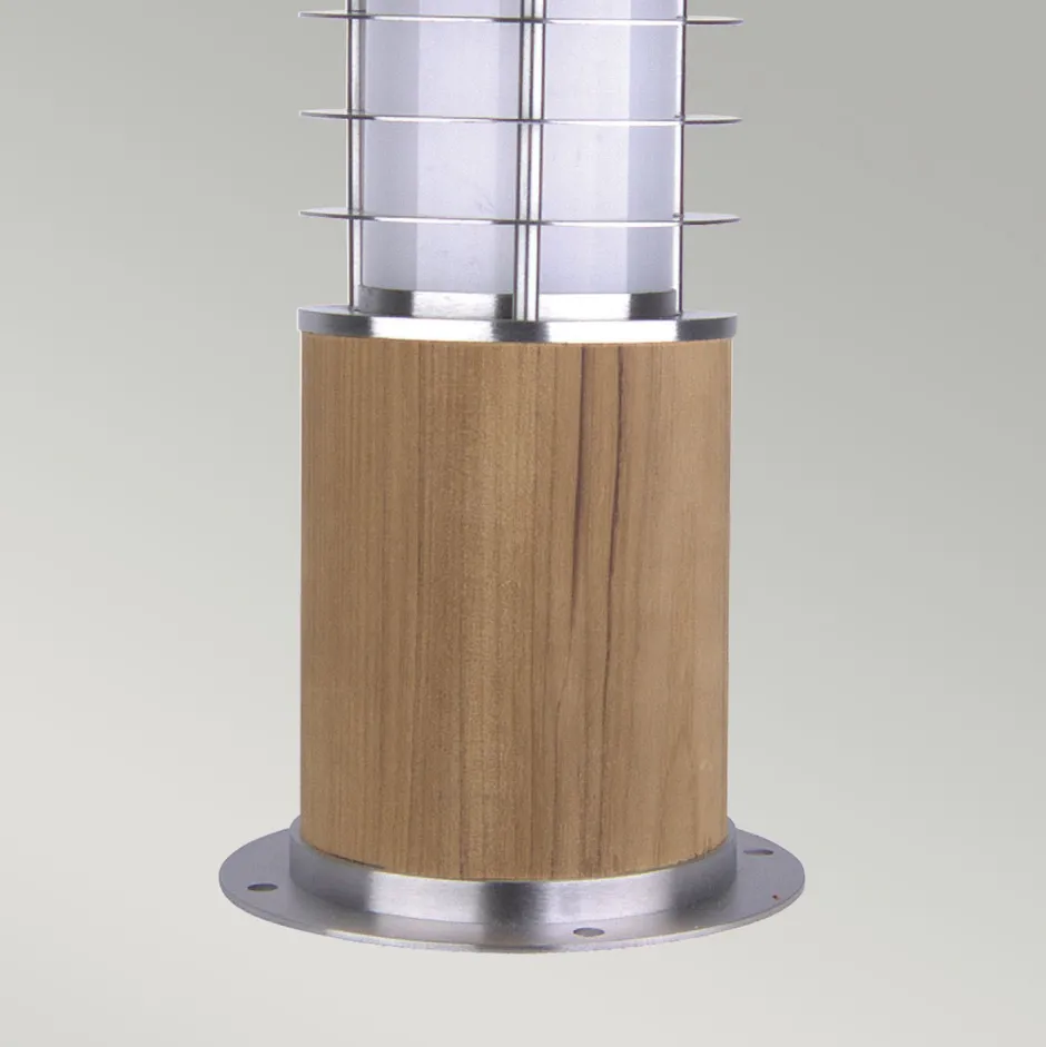 Außenleuchten Antik|Wegeleuchten*Elstead Pollerleuchte Edelstahl Holz 24cm Skandinavisch IP55 E27