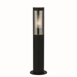 Metall Lampen|Wegeleuchten*Searchlight Pollerleuchte Edelstahl IP44 E27 45 cm Schwarz Rauchgrau