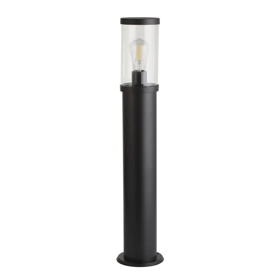 Searchlight Pollerleuchte IP44 73 cm E27 Schwarz Klar Garten Weg< Metall Lampen|Wegeleuchten