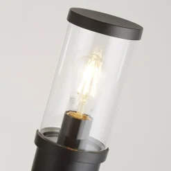 Searchlight Pollerleuchte IP44 E27 45 cm Schwarz Klar Garten Weg< Metall Lampen|Wegeleuchten