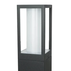 Metall Lampen|Wegeleuchten*Searchlight Pollerleuchte IP44 GU10 45 cm Schwarz Weiß Aluminium