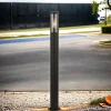 Metall Lampen|Wegeleuchten*Searchlight Pollerleuchte Schwarz Rauchgrau IP44 E27 90 cm Edelstahl