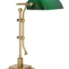 Schreibtischlampen|Glaslampen*Giovanni Battista Premium Bankerlampe Messing Glas in Grün Schreibtisch