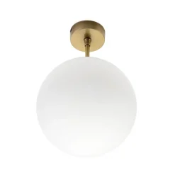 Giovanni Battista Premium Deckenleuchte MUSA rund Glas Echt-Messing< Metall Lampen|Messinglampen