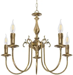 Giovanni Battista Premium Hängeleuchte Ø60cm 5-Flmg< Metall Lampen|Messinglampen