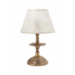 Messinglampen|Stofflampen*Giovanni Battista Premium Tischleuchte Messing Antik