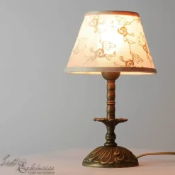 Messinglampen|Stofflampen*Giovanni Battista Premium Tischleuchte Messing Antik