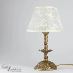 Messinglampen|Stofflampen*Giovanni Battista Premium Tischleuchte Messing Antik