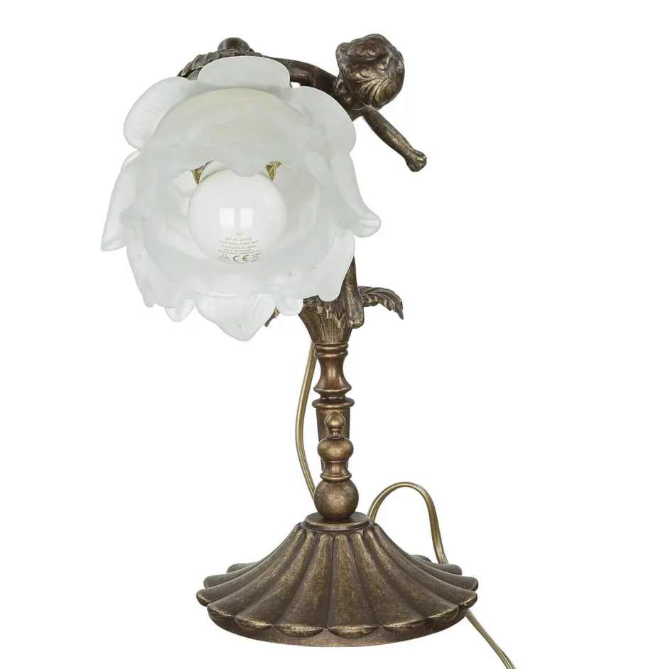 Giovanni Battista Premium Tischleuchte Putte in Bronze< Tischlampen|Jugendstil Lampen