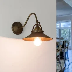 Giovanni Battista Premium Wandleuchte Country Messing in Bronze Antik< Metall Lampen|Messinglampen