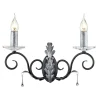 Wandleuchten|Designerlampen*Elstead Prunkvolle Wandlampe Schwarz Silber floral mit Kristall