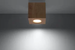 Holzlampen|Moderne Lampen*Sollux Quadratische Deckenleuchte Holz B:10cm klein GU10 Flur