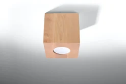 Holzlampen|Moderne Lampen*Sollux Quadratische Deckenleuchte Holz B:10cm klein GU10 Flur